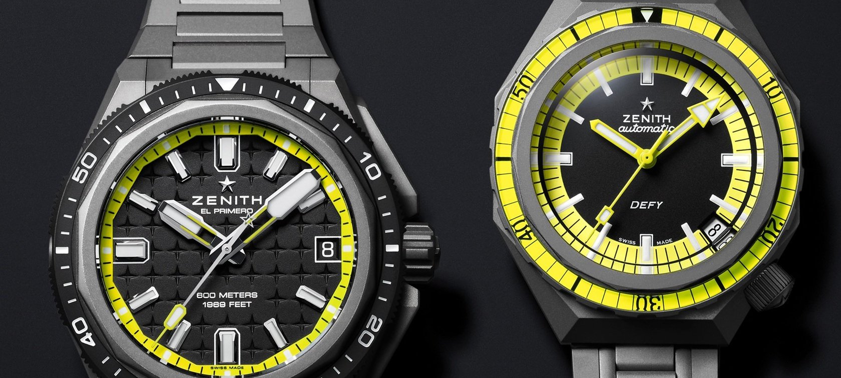 microblasted titanium Zenith Defy Extreme Diver and Defy Revival Diver