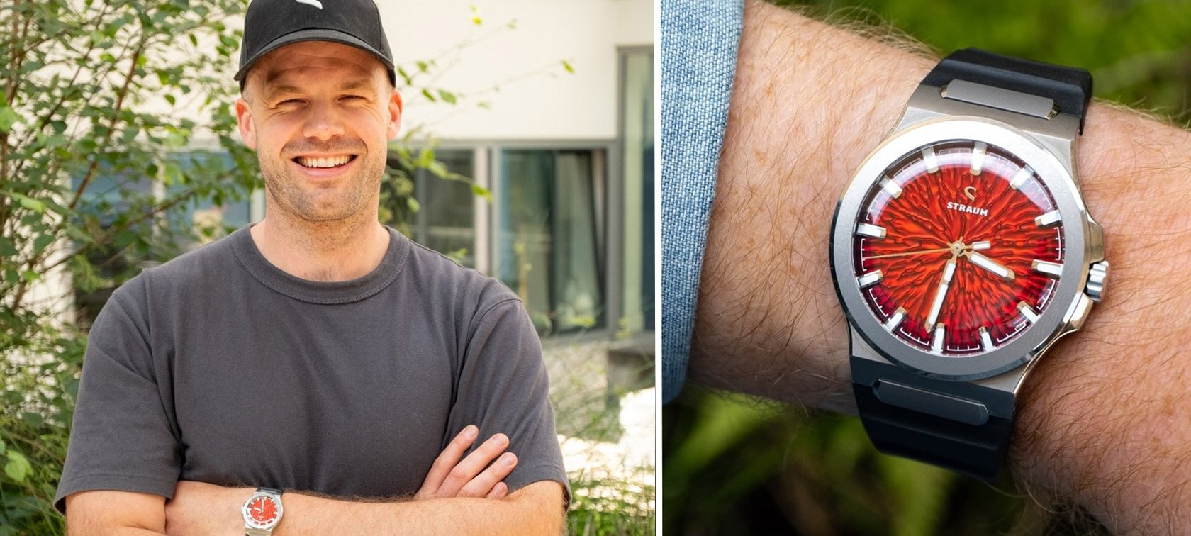 header collage with Øystein Husby and Straum × Fratello Jan Mayen Titanium wrist shot