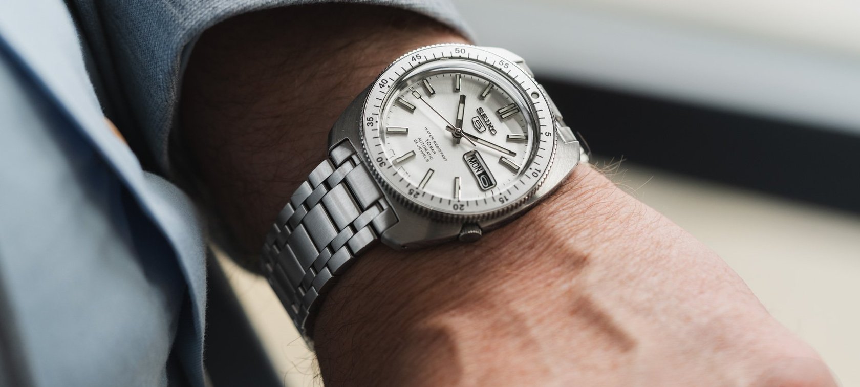 Seiko 5 SRPL91 on wrist