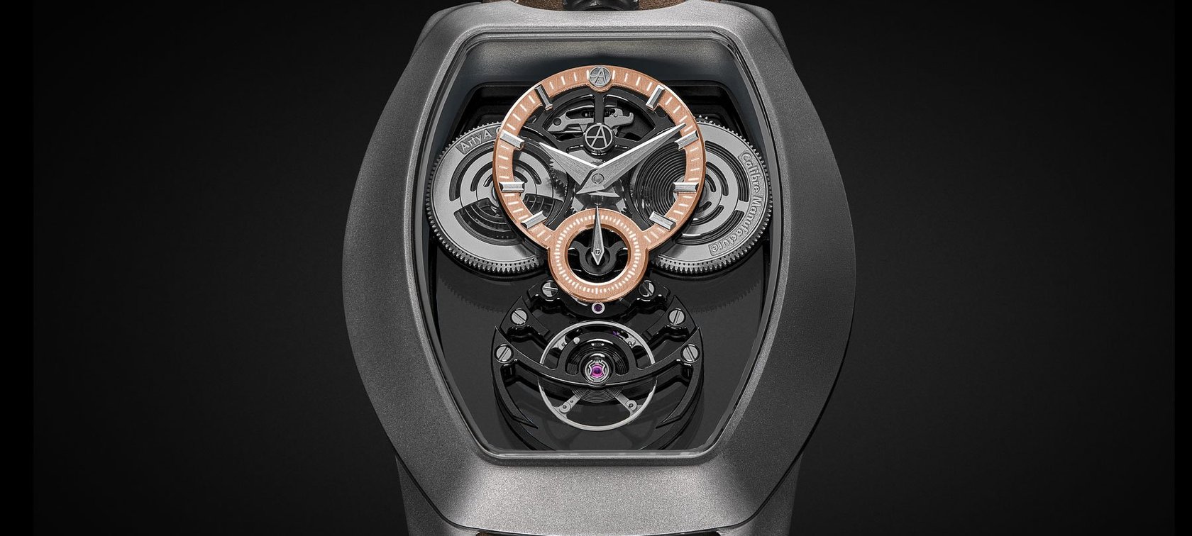 ArtyA Purity Curvy HMS Mirror Titanium with rose-tone displays head on