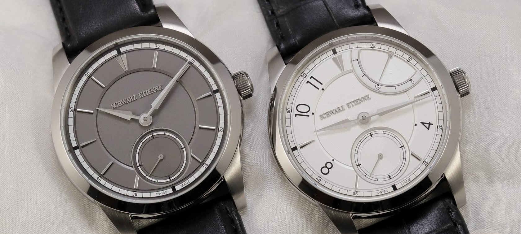 Schwarz Etienne 1902 Petite Seconde and Réserve de Marche side by side
