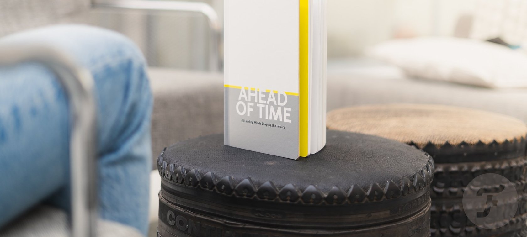 Ressence's Ahead of Time book on stool