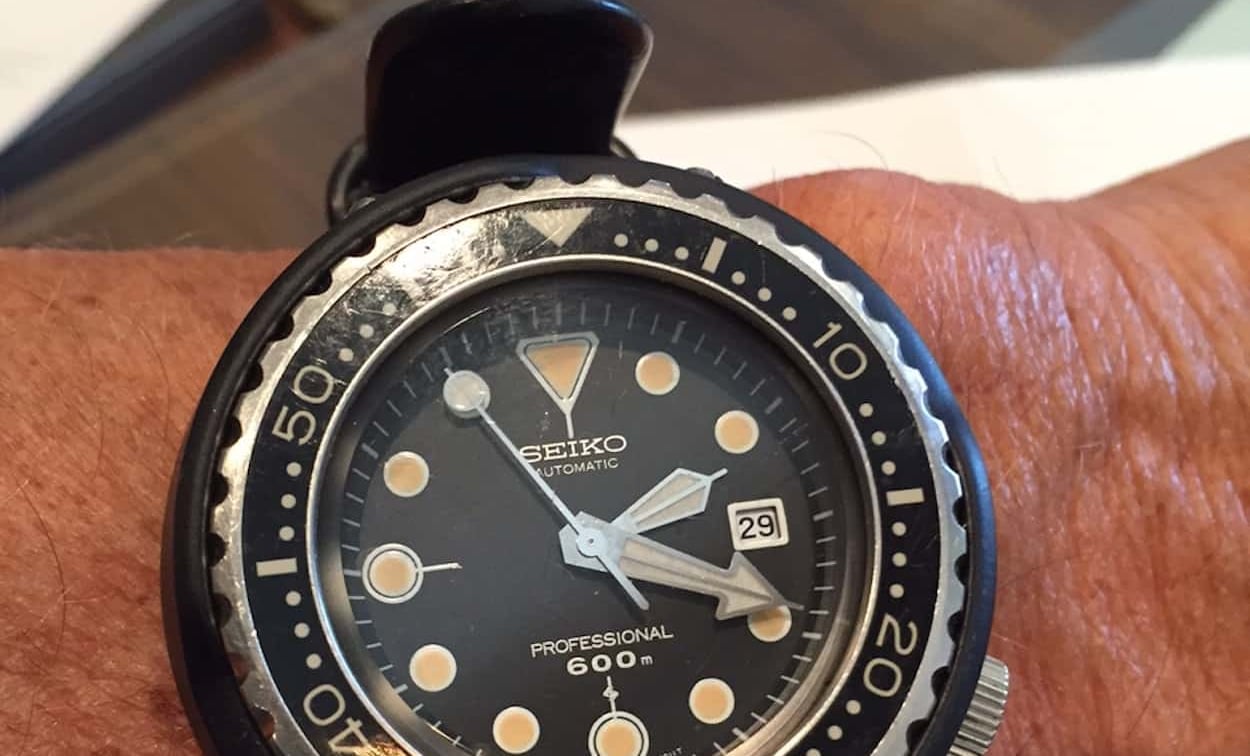 Seiko 6159 Tuna on the wrist