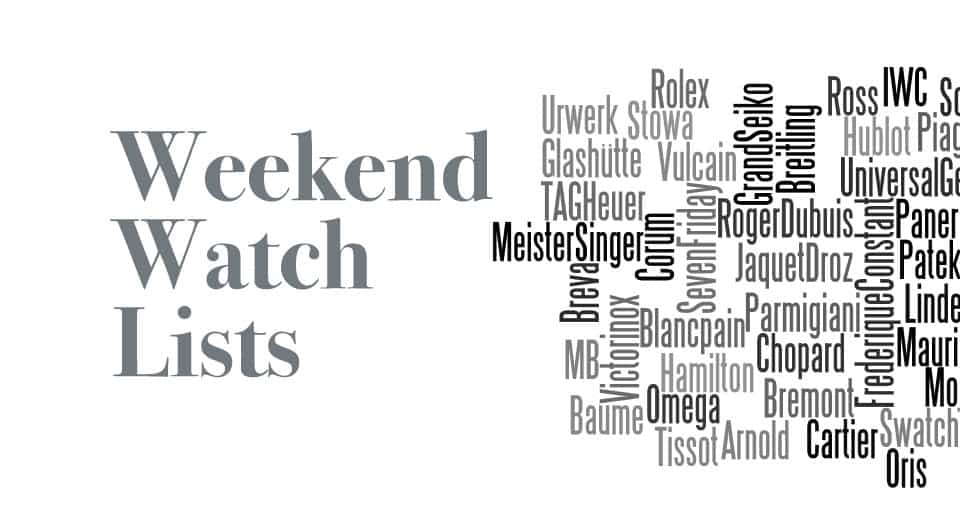 Weekend Watch Lists