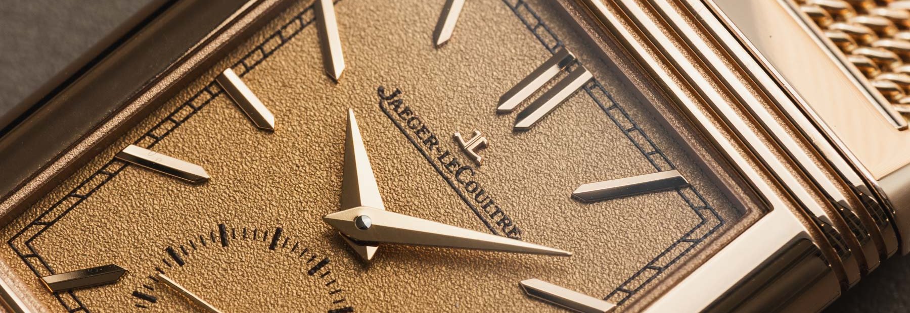 pink gold Jaeger-LeCoultre Reverso Tribute Monoface Small Seconds dial up close