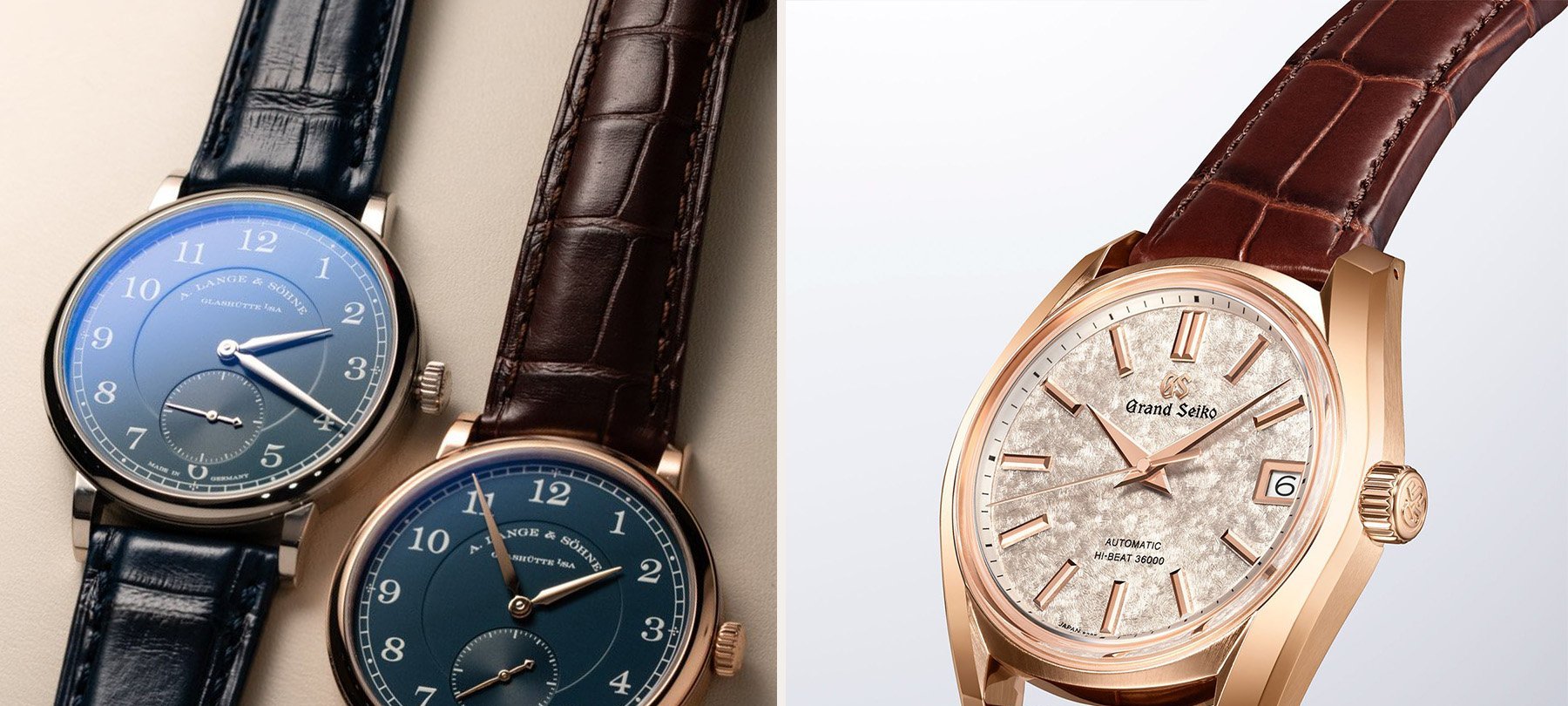 A. Lange & Söhne 1815 (34mm) Vs. Grand Seiko SBGH368 header collage