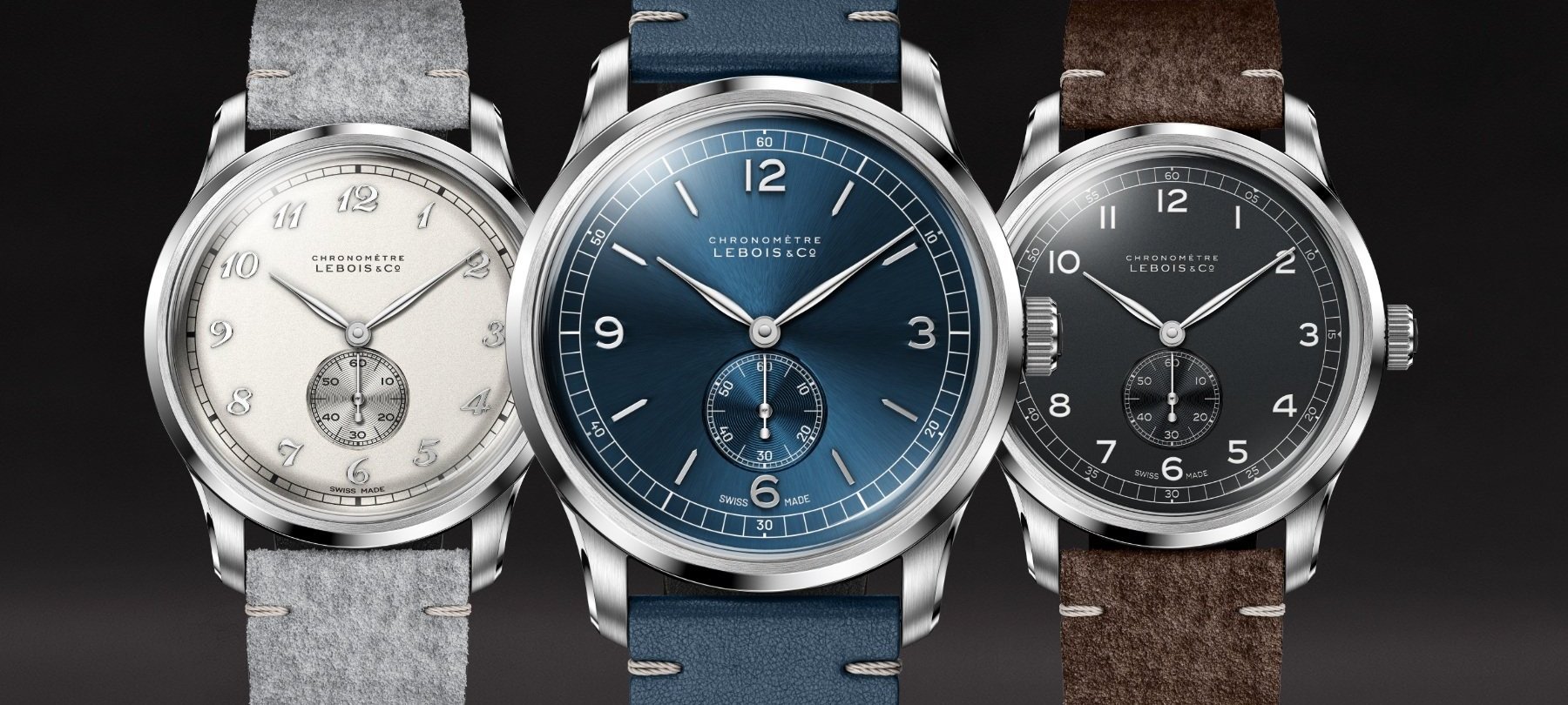 All three Lebois & Co Heritage Small Seconds models