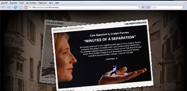 Cate Blanchett and Joseph Fiennes perform on the IWC website