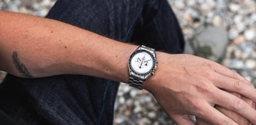 white Omega Speedmaster Alaska Project