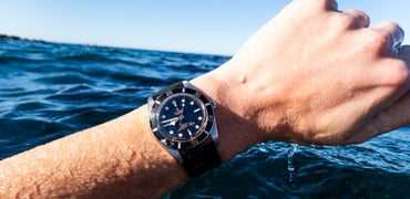 Tudor Black Bay 54 in water banner