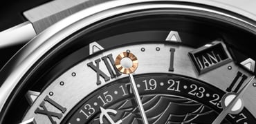 Breguet Marine Tourbillon Equation Marchante 5887 dial close-up