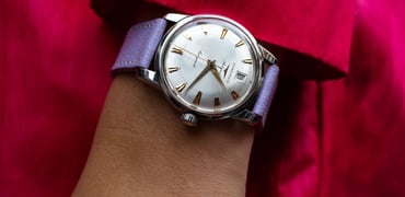 Colorful watch strap Longines lilac