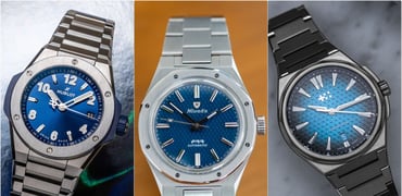 Sports watches with integrated bracelets