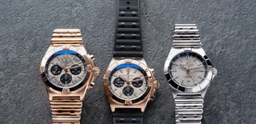 Breitling Erling Haaland Signature Chronomat models lined up