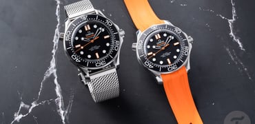 Omega Seamaster Diver 300M ref. 210.30.42.20.01.006 and 210.30.42.20.01.018 side by side