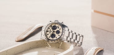 Seiko Speedtimer EU LE SSC959P1 on a table