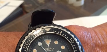 Seiko 6159 Tuna on the wrist