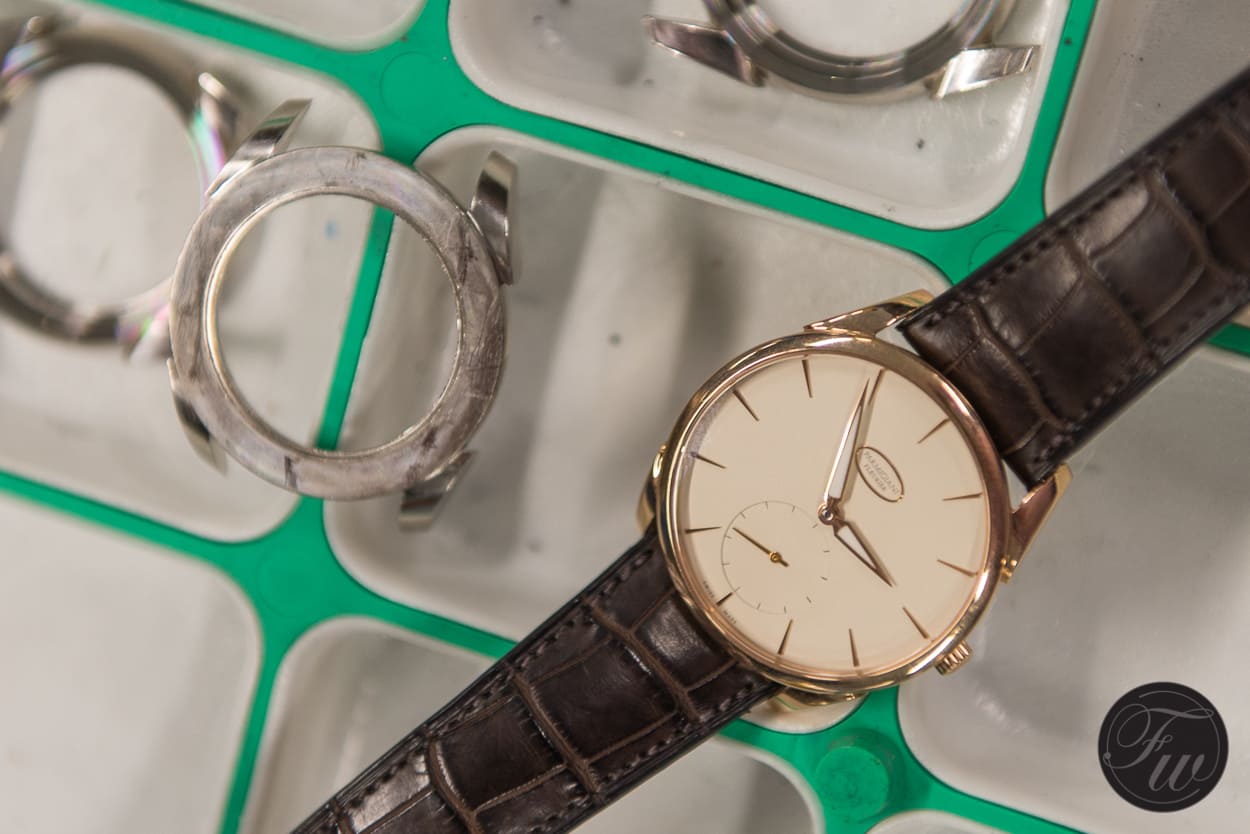 Finished product next to rough case