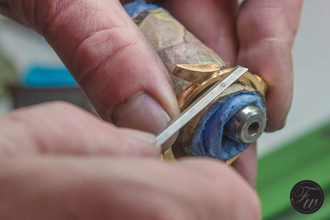 Hand finishing of the cases