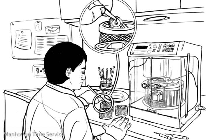 Watch movement repair step 3 - watch movement cleaning