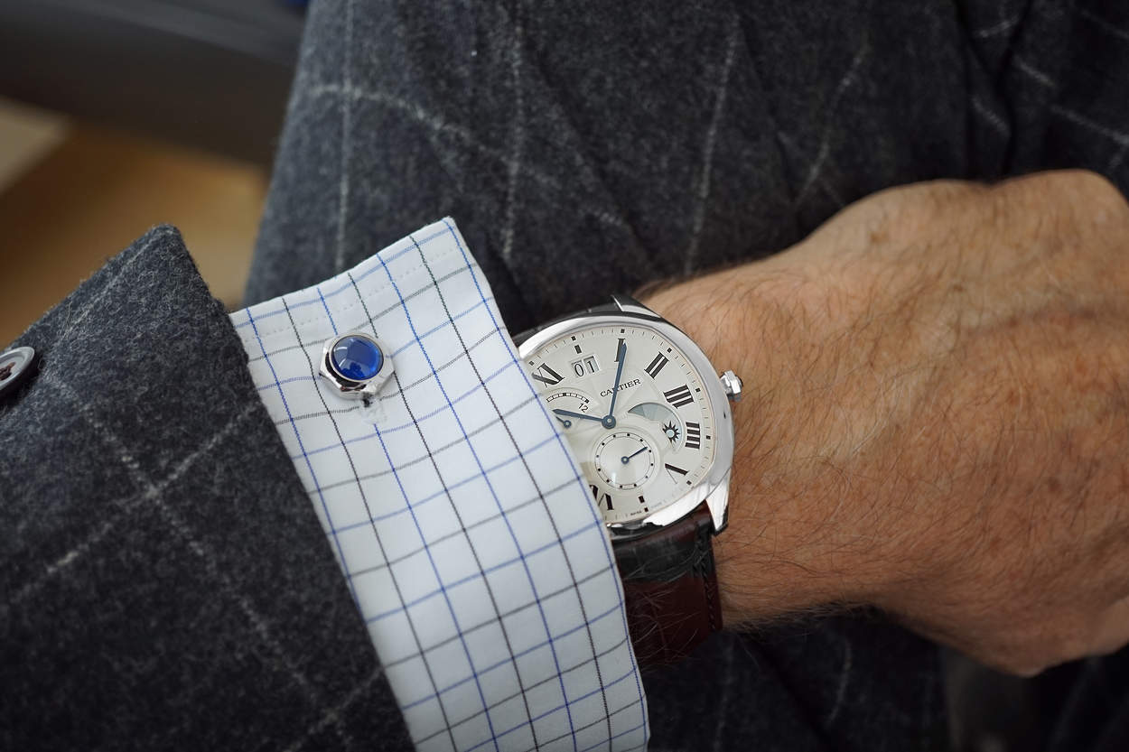 - Drive the Cartier with silver Cartier Santos Cufflinks -