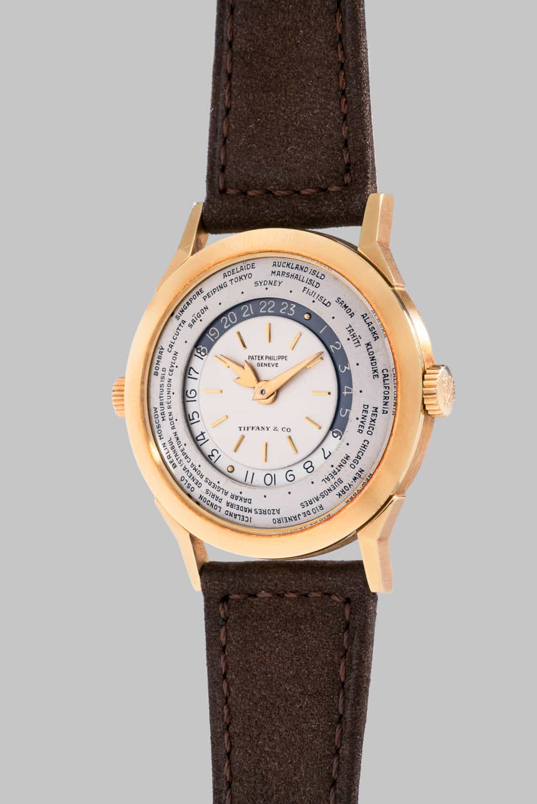 Patek Philippe world time 2523/1, Tiffany & Co. Geneva Auctions May 2017