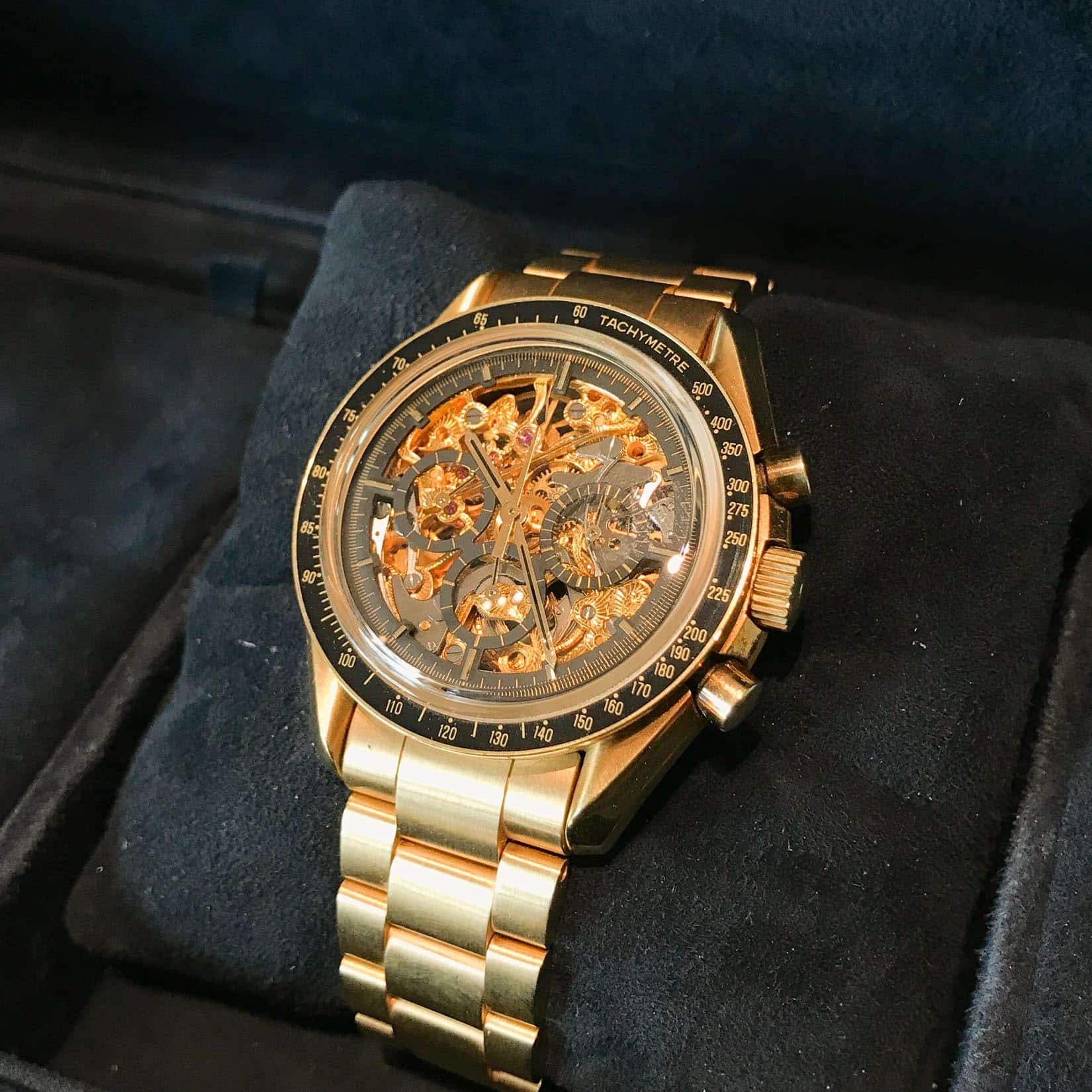 gold skeleton Speedmaster