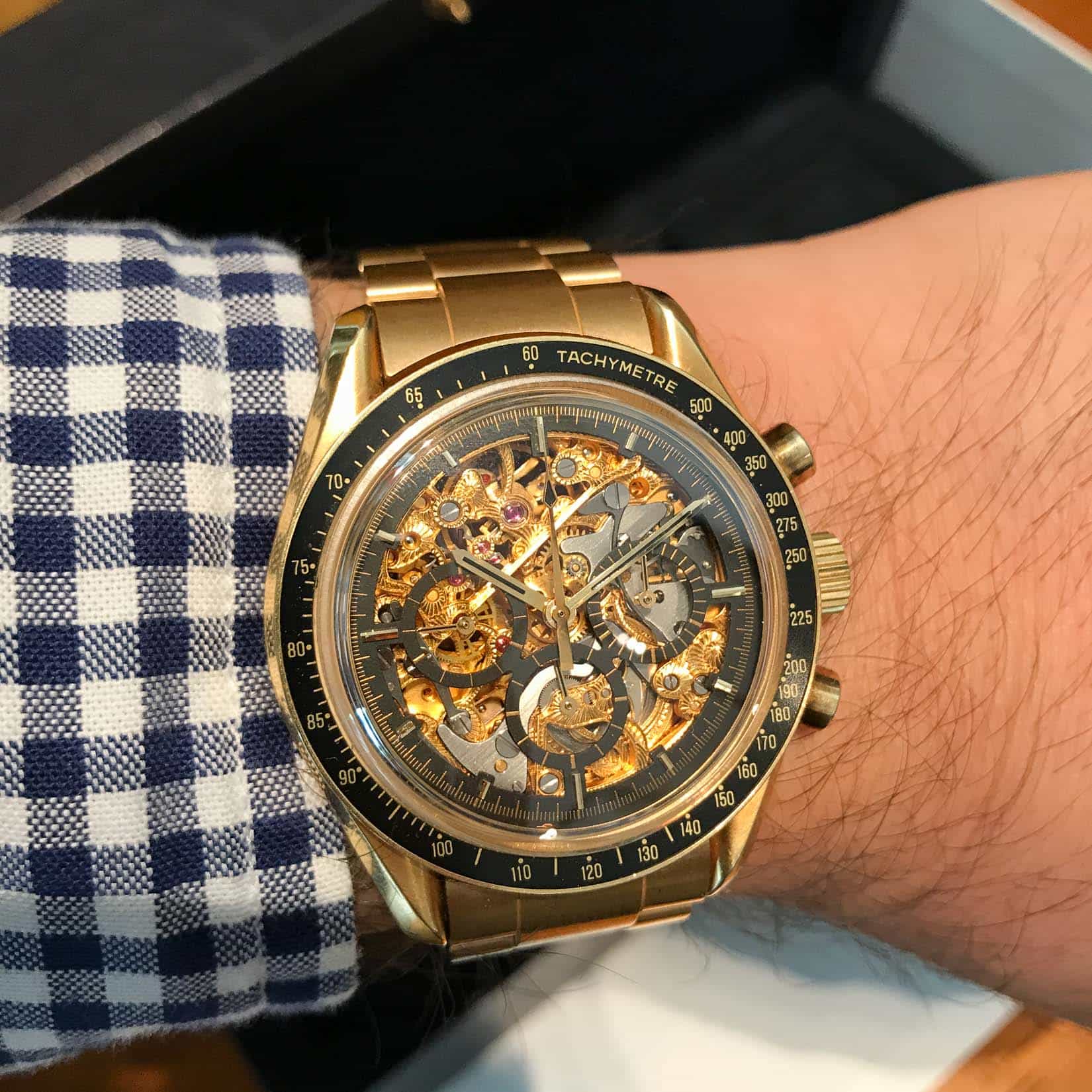 gold skeleton Speedmaster