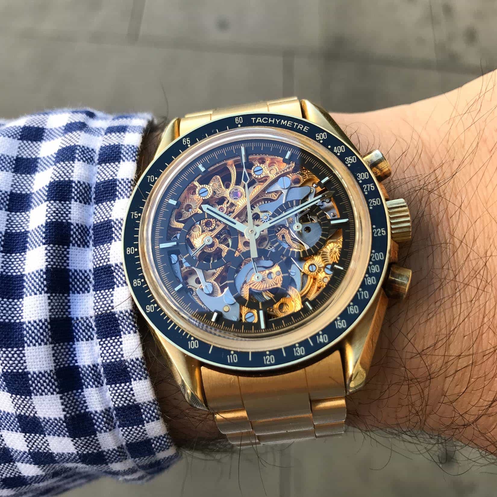 gold skeleton Speedmaster
