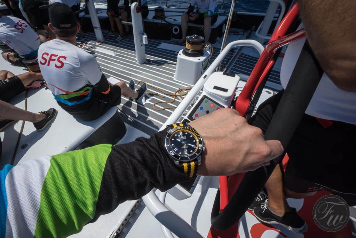 Anonimo Nautilo presentation aboard SFS VOR70 racing yacht