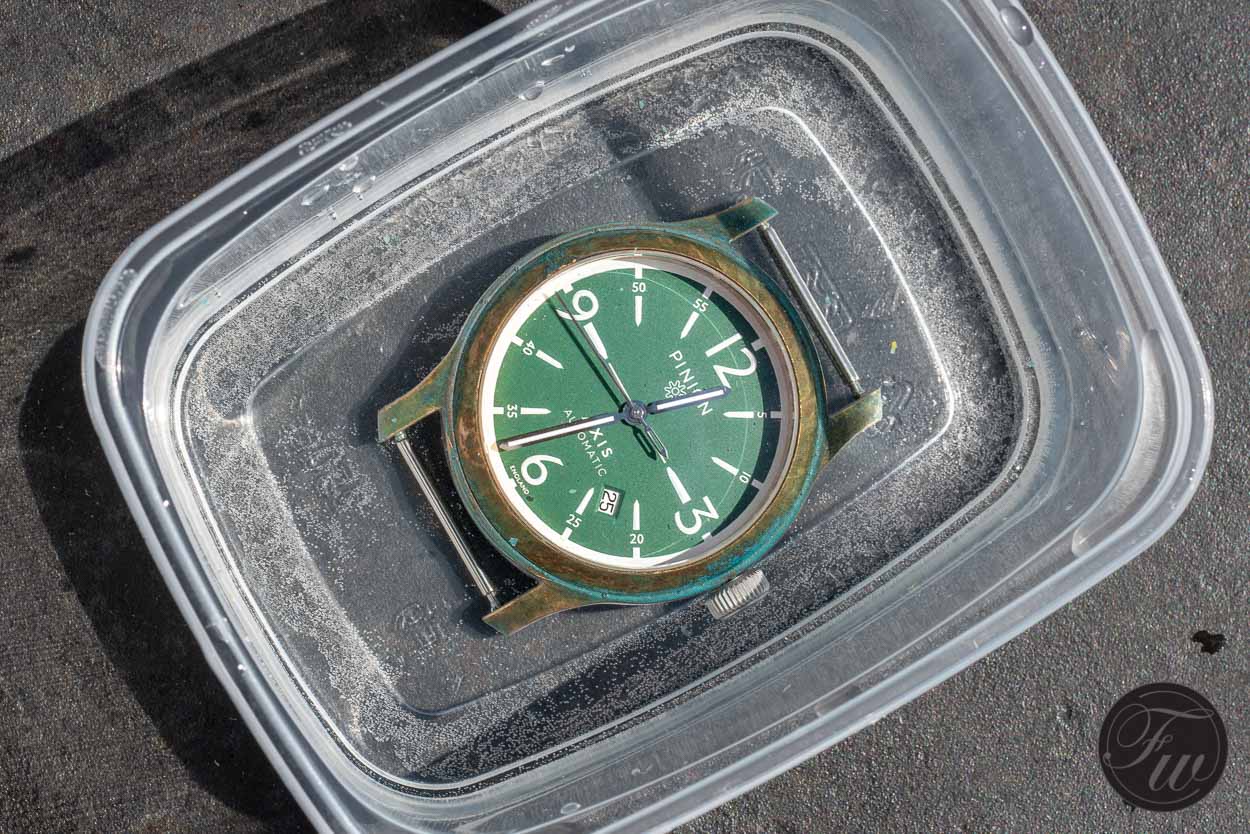 Bronze watch patina project