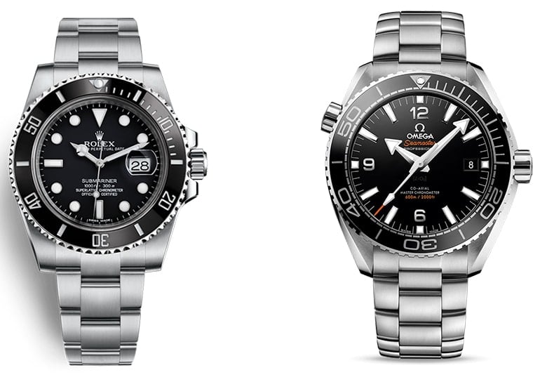 Rolex Submariner vs Omega Seamaster Planet Ocean 600M.