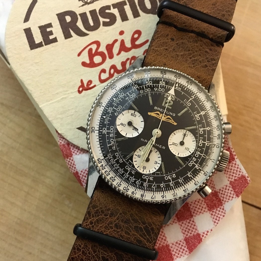 A Breilting 806 1964/65 Transitional with beaded bezel and reverse panda dial.