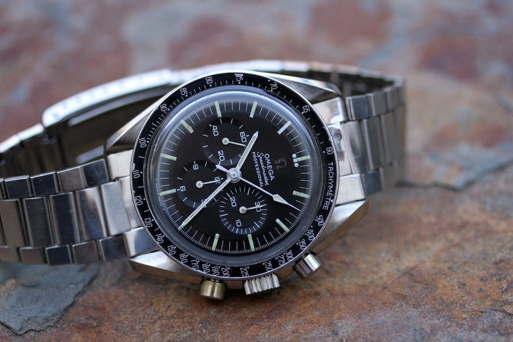 The Omega Speedmaster 145.012 as bought on its 1039 bracelet (photo credit: Lunar Oyster)