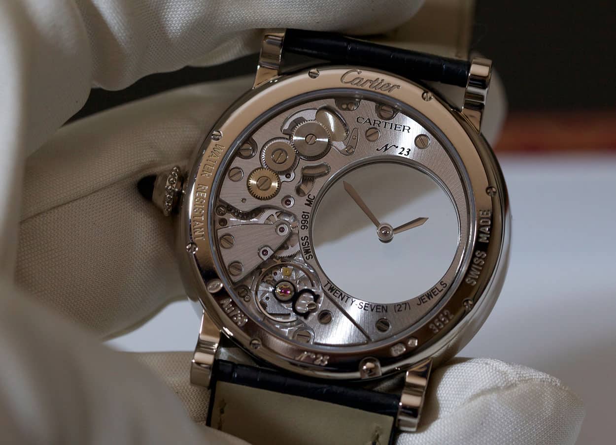 Back side of the Cartier Rotonde Mysterieuse