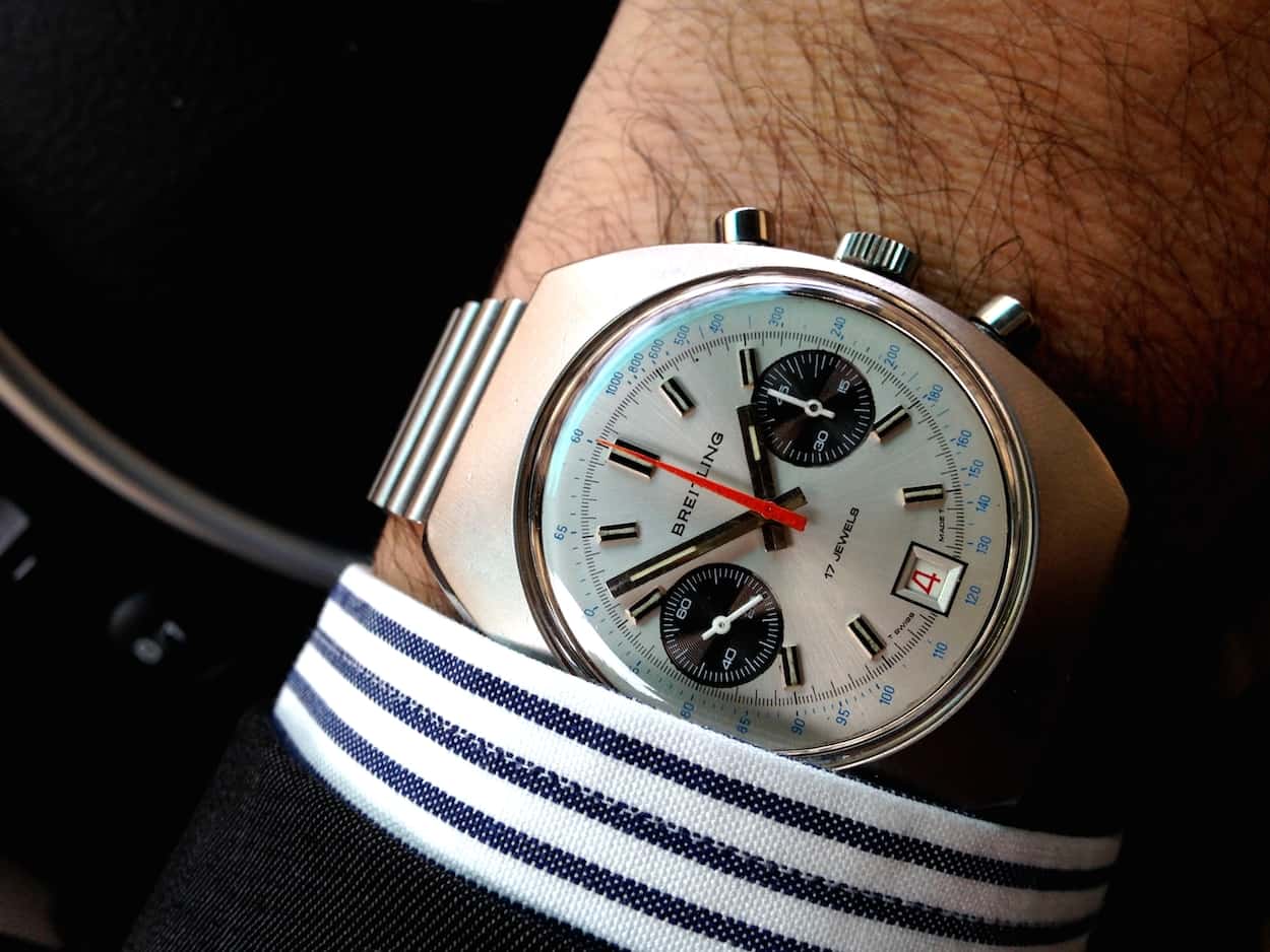 The Breitling which shares its case with a Wakmann