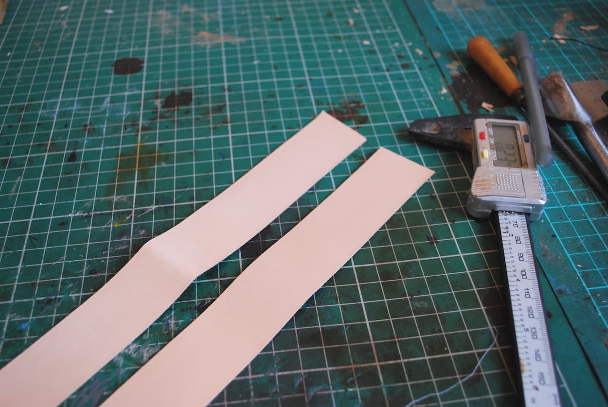 Vegetable tanned leather provides the starter for a BCatt watch strap