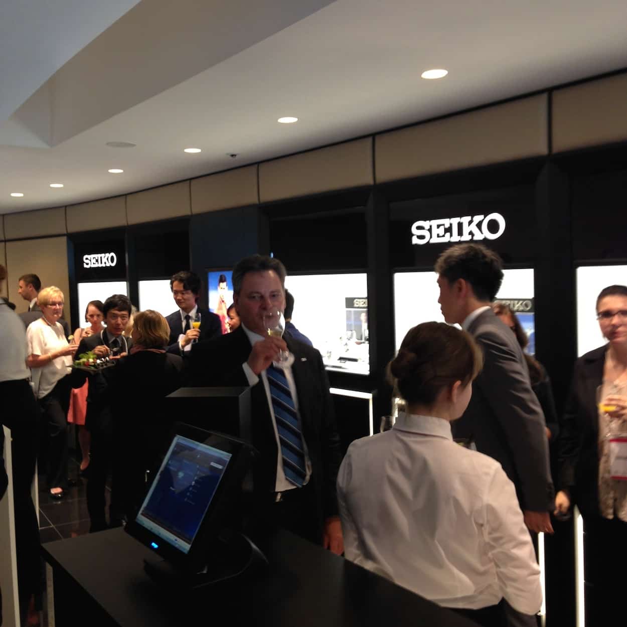 A view of the showcases along the right wall