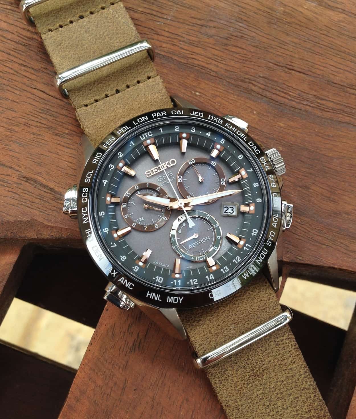 Seiko Astron on leather NATO