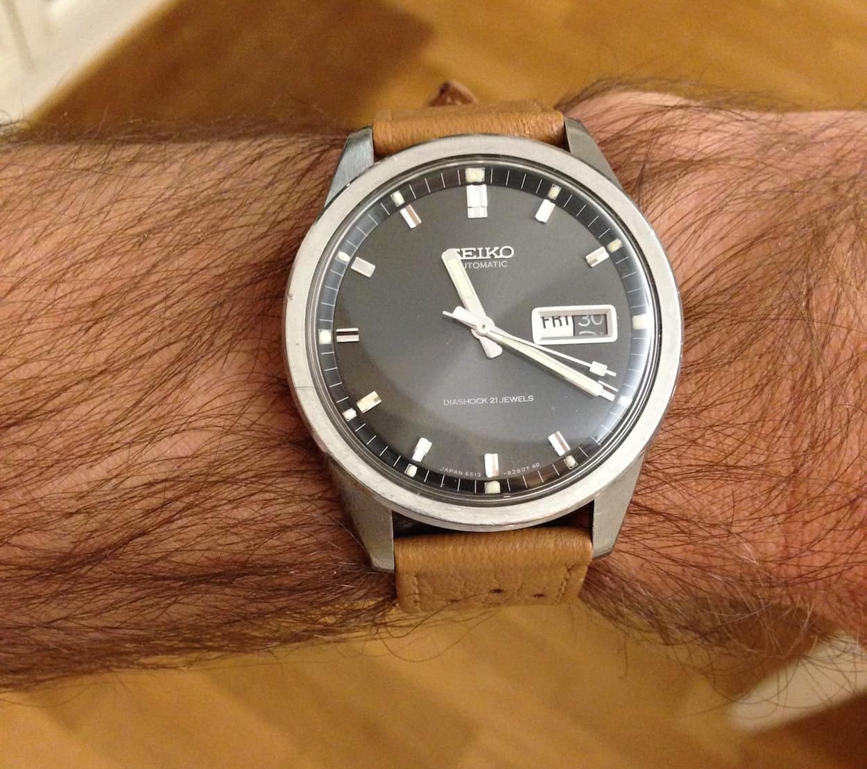Seiko Sportsmatic on the wrist