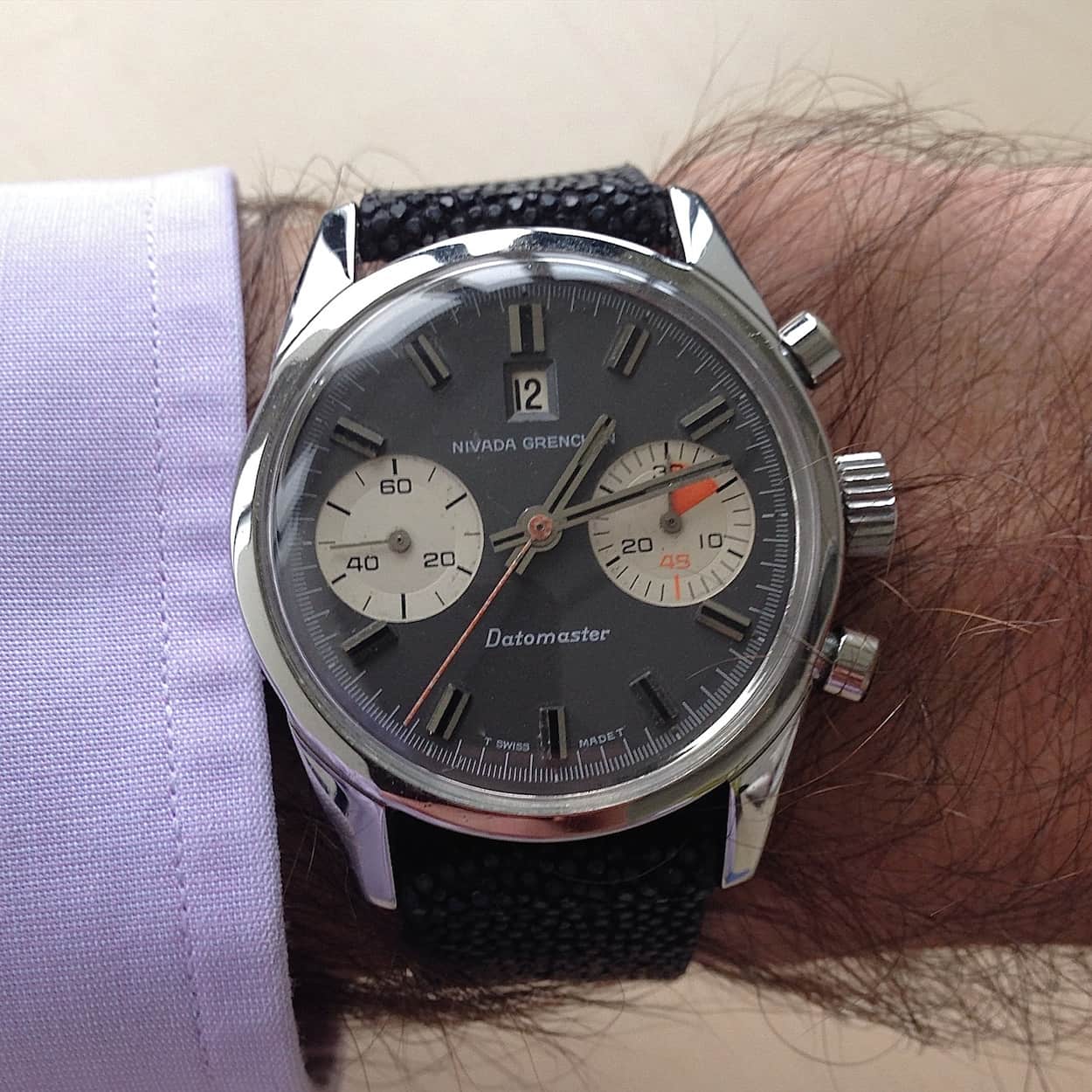 Nivada Grenchen Datomaster on the wrist