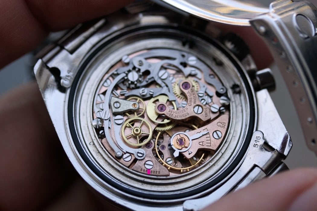 The Cal.321 within the Omega Speedmaster 145.012 (photo credit: Lunar Oyster)