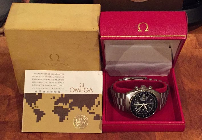 Full package of the Omega Speedmaster Mark 4.5