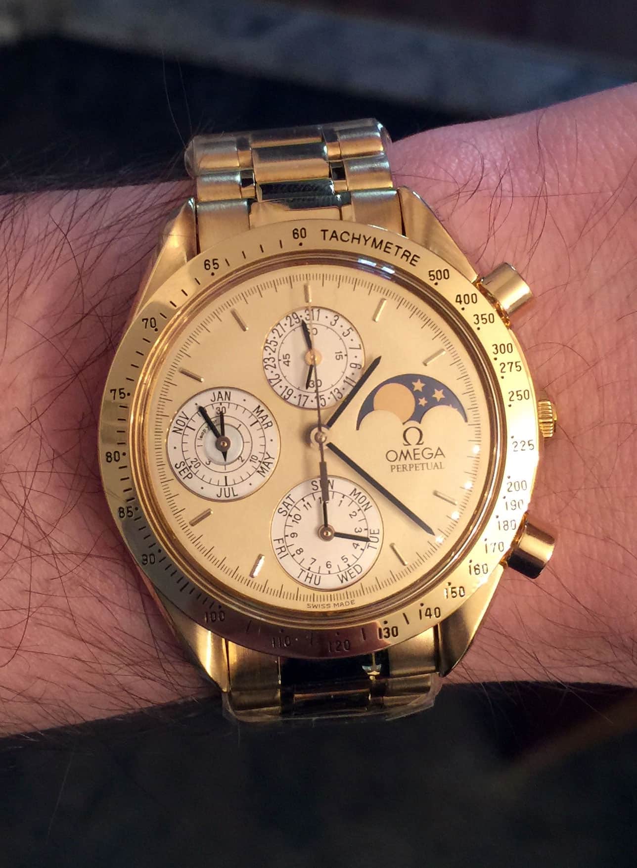 Omega Speedmaster Perpetual wristshot