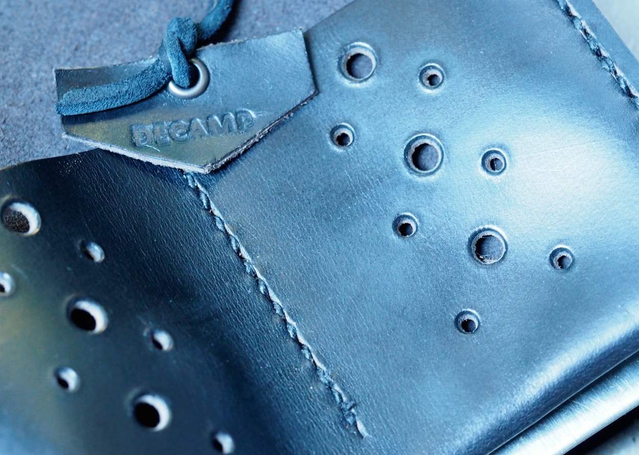 The DECAMP goods Horween watch roll with racing strap holes