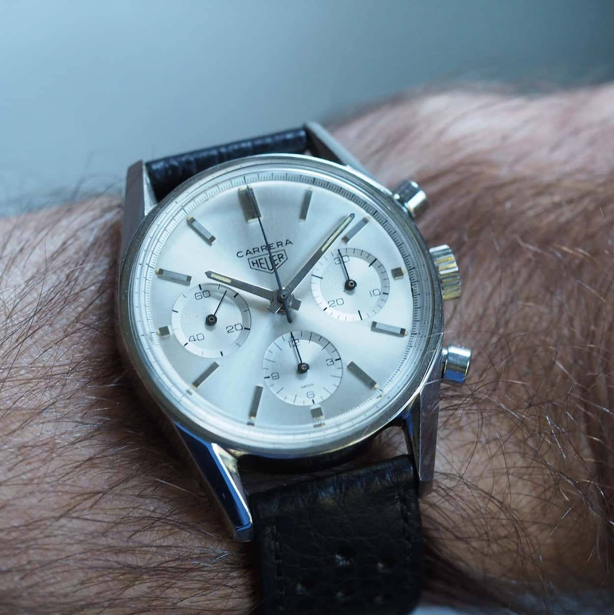 Heuer Carrera 2447S on the wrist