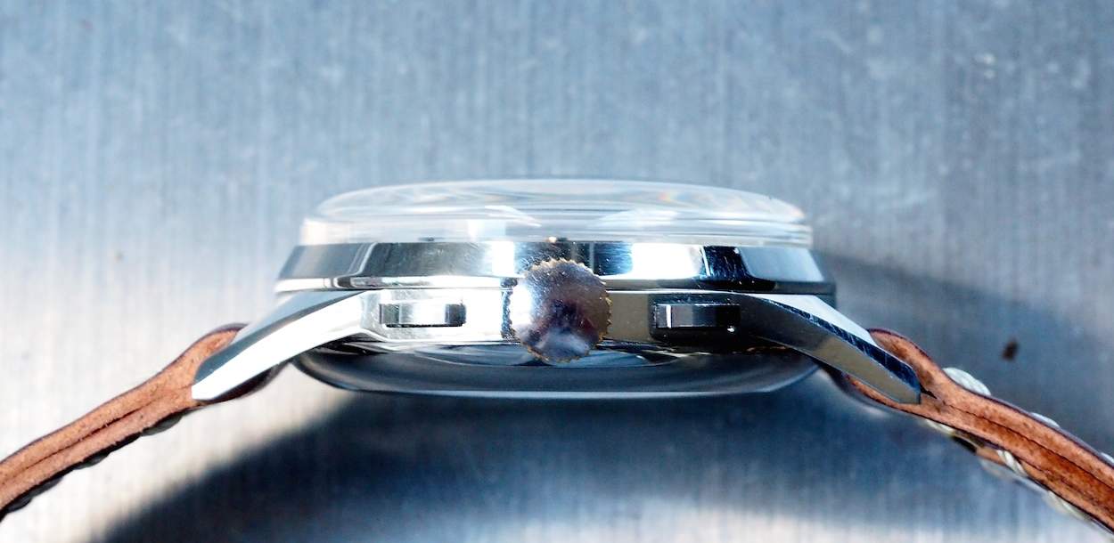 The clebar chronograph is very thick...similar to other 40's-50's chronographs