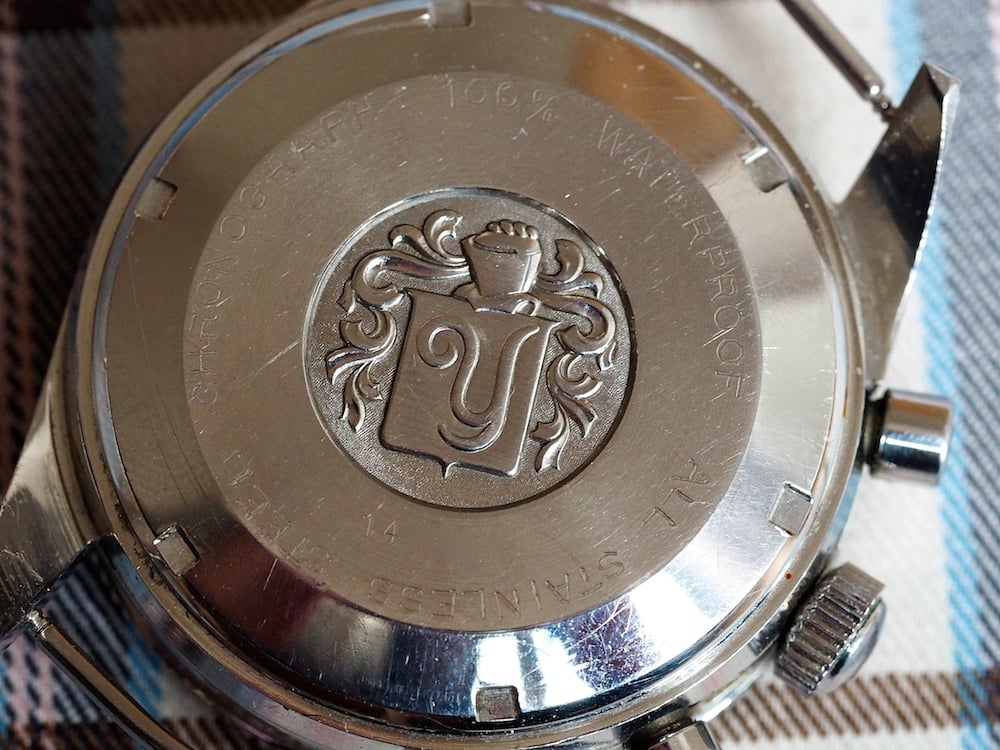 A lovely Yema crest adorns the screw down case back of the Yema Rallye