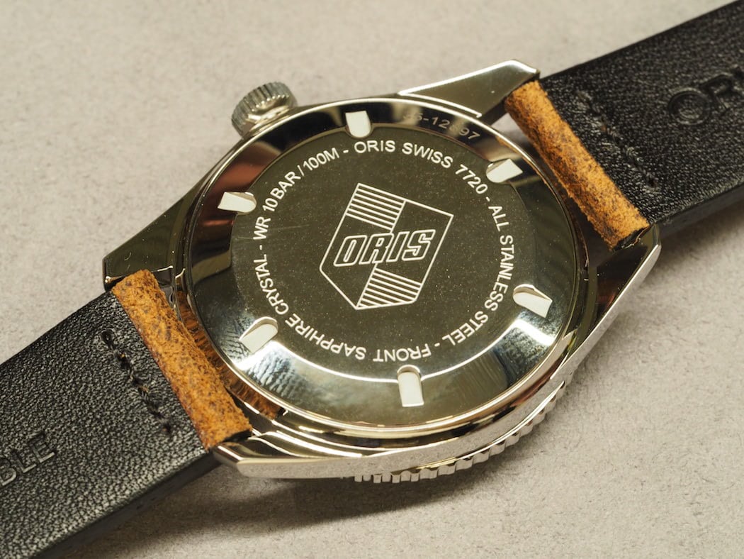 The Oris Divers Sixty-Five 42mm retains its vintage logo case back