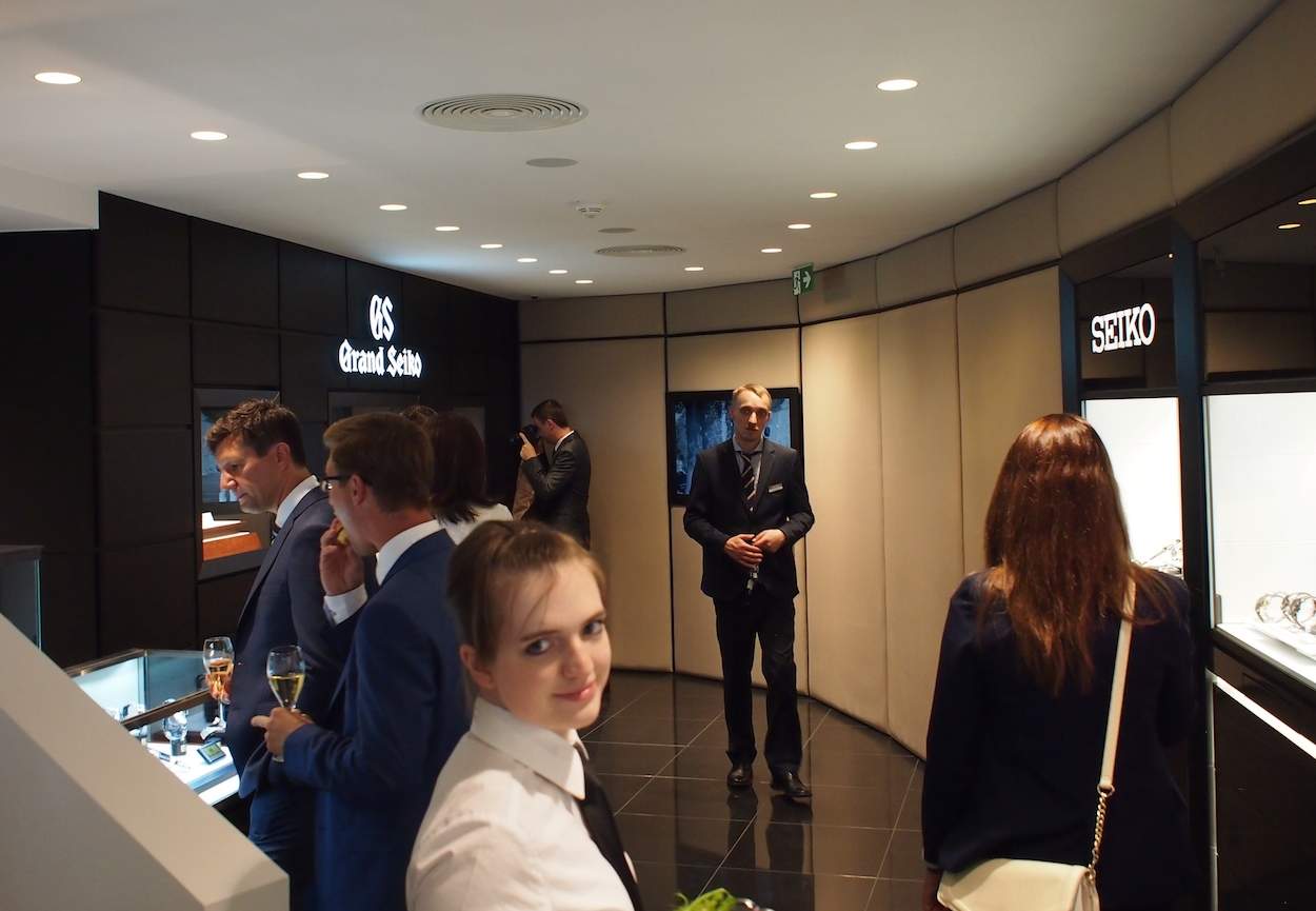 Grand Seiko on the left along the wall and in the showcase